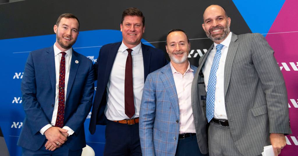 Photo of Jon Schleuss (NewsGuild-CWA), Nick Radziul (Hearst Television), Brad Silver (Advance) and Curtis LeGeyt (NAB).